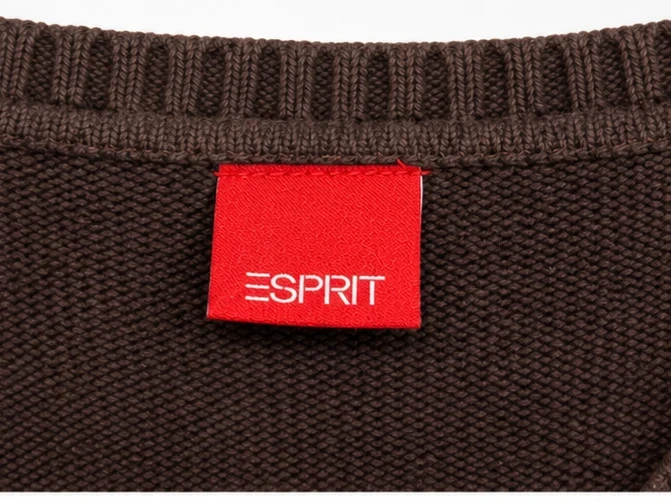 Esprit Brown V-Neck Sweater – Size L – Fine Knit – Very Good Condition – photo 2